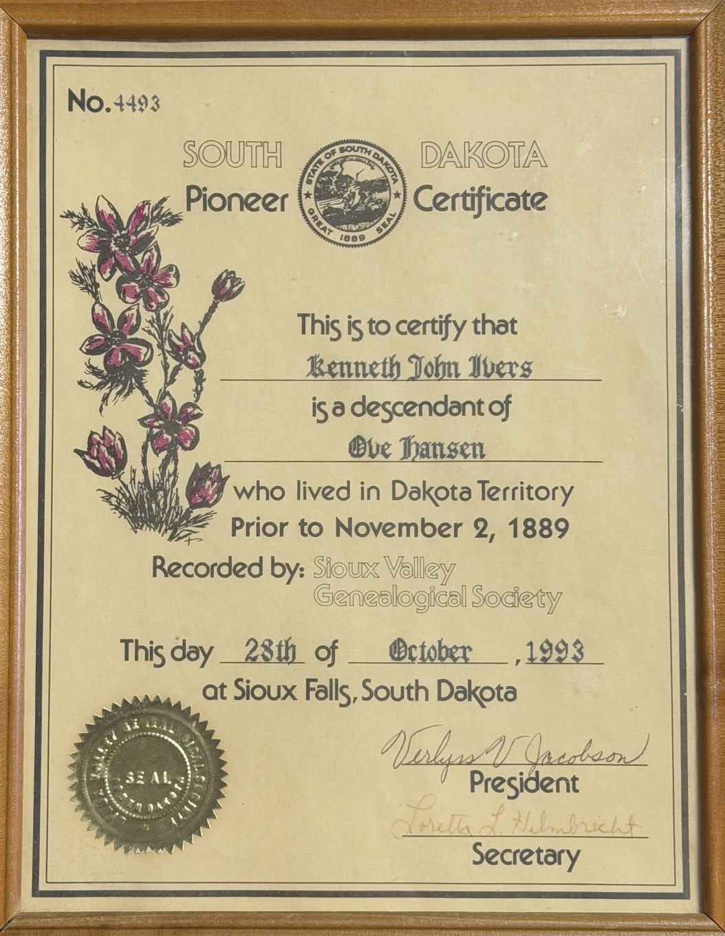 a sample certificate